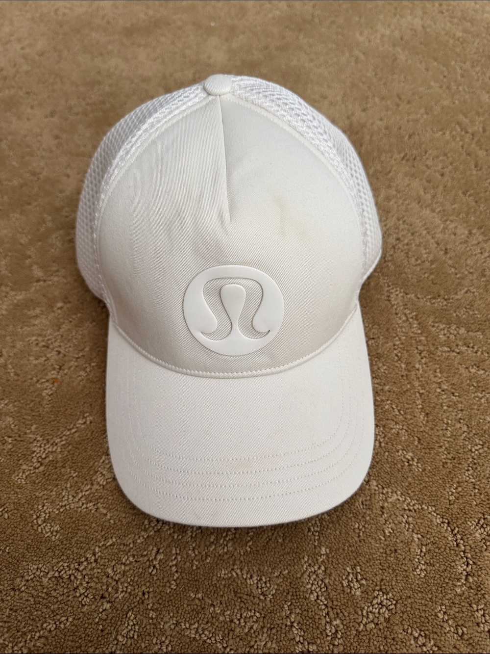 lululemon athletica White/cream Mesh Back Logo Trucker Hat